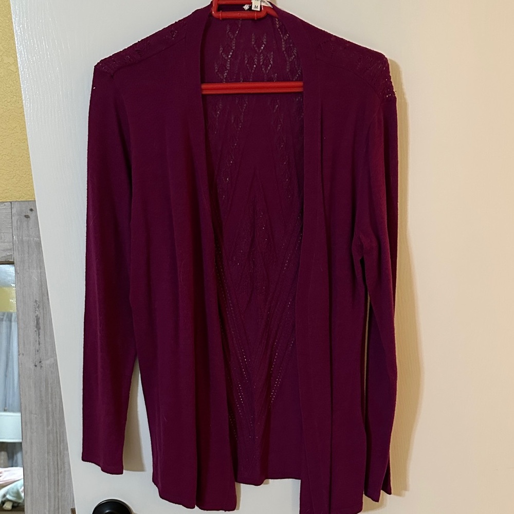 Maurices Deep Purple Open Cardigan
